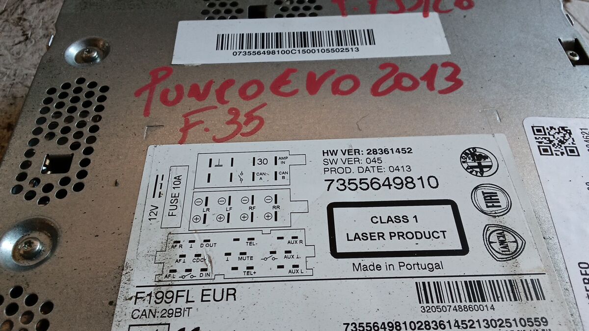 STEREO FIAT PUNTO EVO 2013 7355649810 — foto 3
