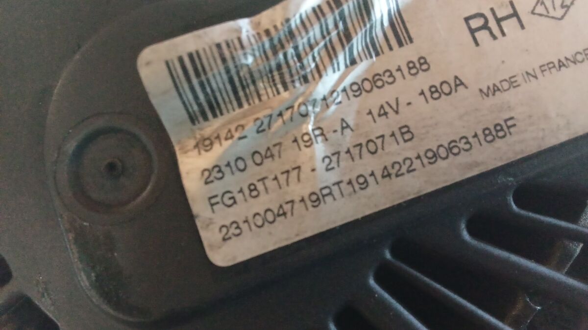 ALTERNATORE RENAULT KADJAR 2019 1.5 DCI 180A 231004719R — foto 5
