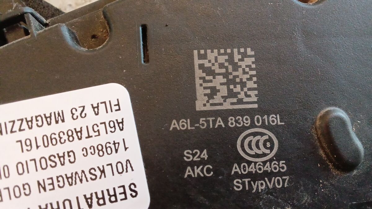 SERRATURA POSTERIORE DESTRA VOLKSWAGEN GOLF 7 2019 7 PIN A6L5TA839016L — foto 3