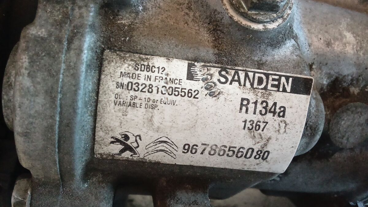 COMPRESSORE A/C CITROEN C3 PICASSO 2015 1.4 BENZ/GPL 9678656080 — foto 5